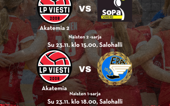 Lentissunnuntai Salohallissa 23.11. – naisten 2 & 1 -sarjan ottelut